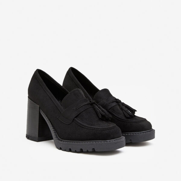 Mocasin Ante Negro con Tacón
